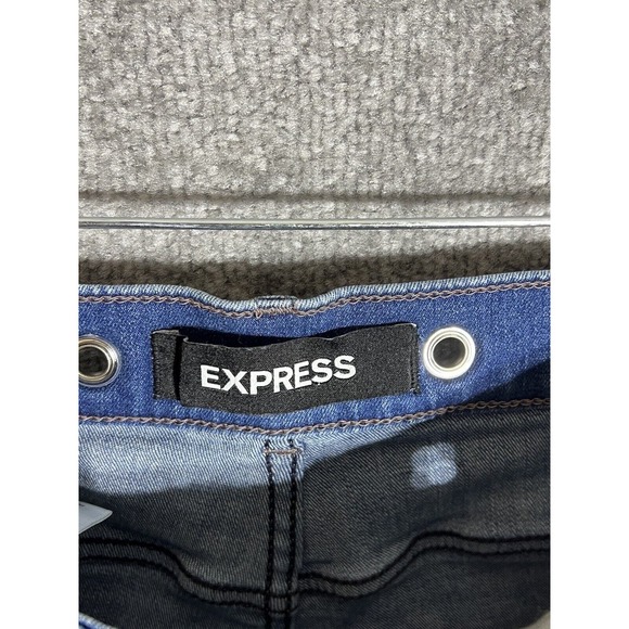 Express Super High Rise Ankle Legging Jeans Womens Size 2S Distressed‎ Raw Hem - Picture 3 of 14